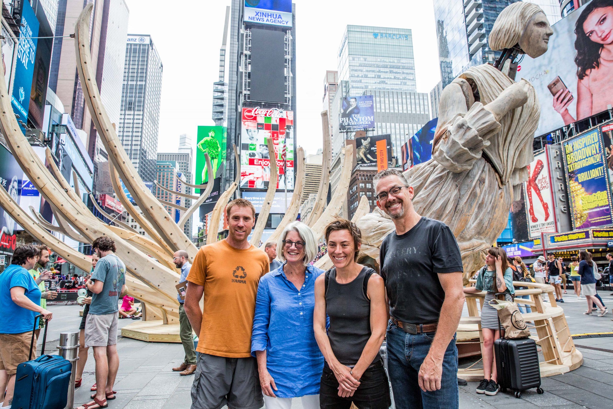 UNCA STEAM lab sculpture on display in Times Square